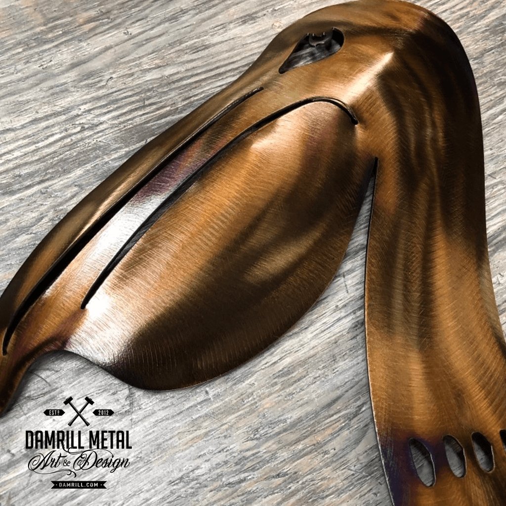 Brown Pelican sitting on a pier Metal Art - Damrill Metal Sculpture