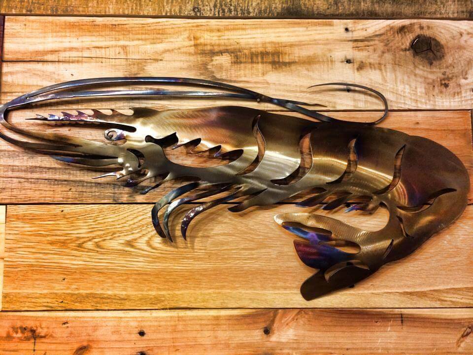 Gulf Shrimp Metal Art - Damrill Metal Sculpture