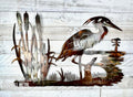 Blue Heron at Swamps Edge On The Bayou Cypress Metal Art