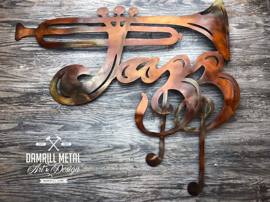 Jazz Trumpet Metal Art - Damrill Metal Sculpture