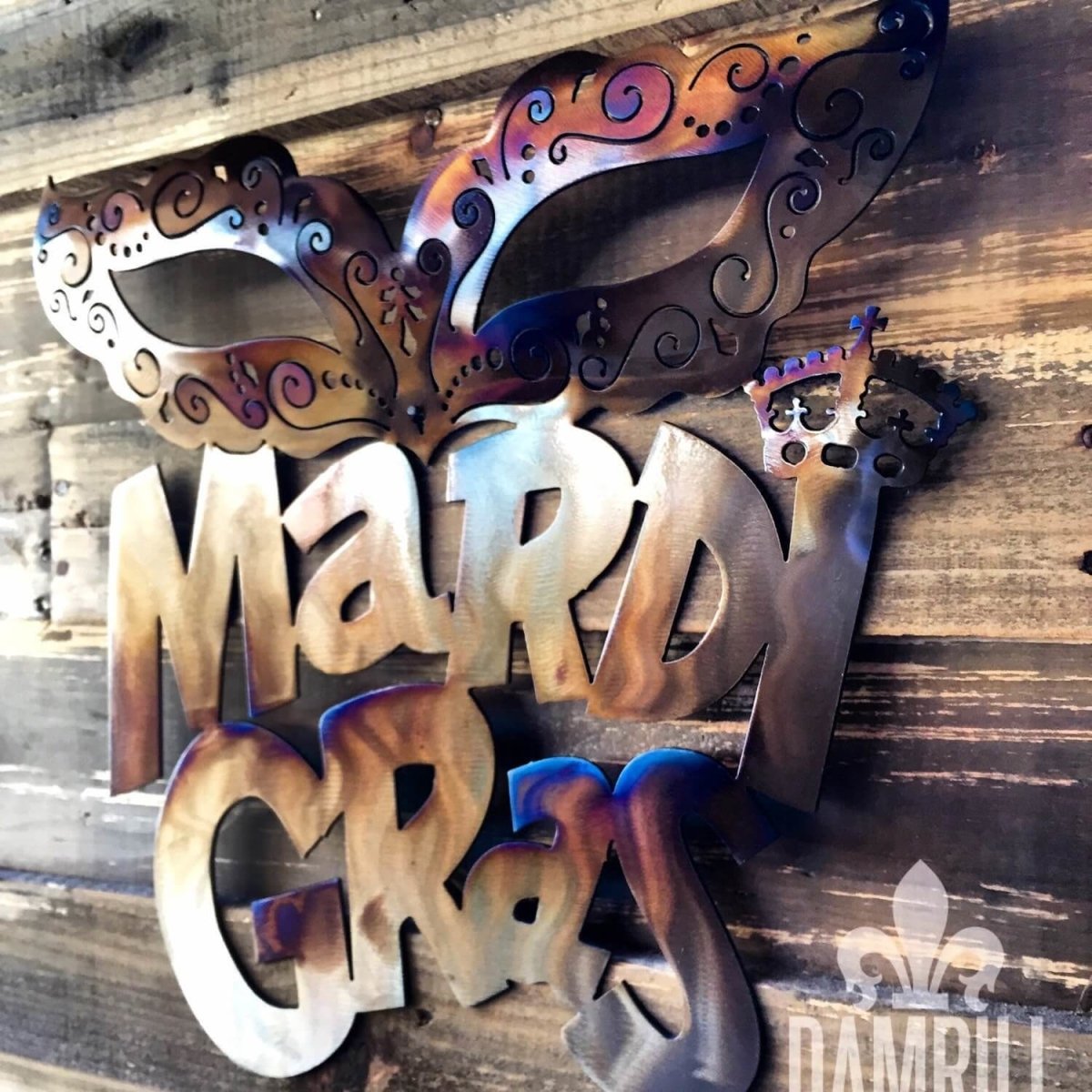 Mardi Gras Mask Metal Wall Art - Damrill Metal Sculpture