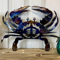 Metal Blue Crab Wall Art Crustacean Seafood - Damrill Metal Sculpture
