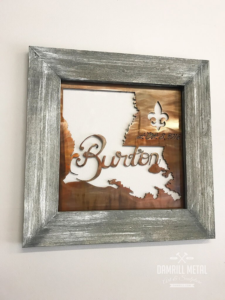 Personalized Wedding & Anniversary Framed Art - Damrill Metal Sculpture