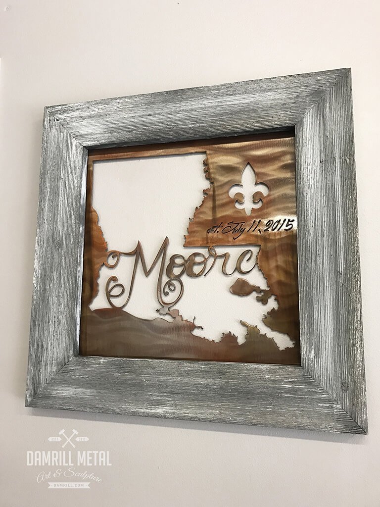 Personalized Wedding & Anniversary Framed Art - Damrill Metal Sculpture