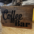 Coffee Bar Reclaimed Barn Wood Sign