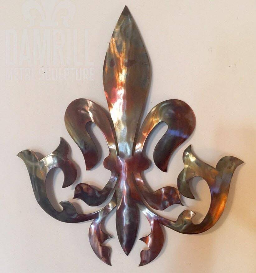 Elegant Fleur De Lis Metal Art - Damrill Metal Sculpture