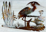 Blue Heron at Swamps Edge On The Bayou Cypress Metal Art