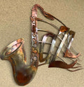 Jazz Saxophone with Music Notes Metal Art - Damrill Metal Sculpture