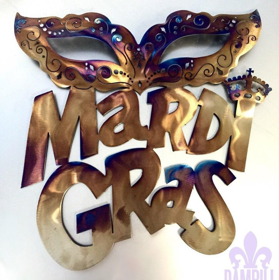 New Orleans Mardi Gras Mask Basiri's Cast Brass & Enamel Face Wall Art  Hanging 