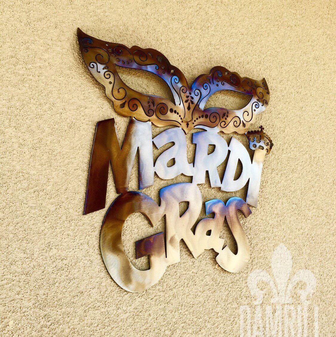 Mardi Gras Mask Damrill & Design Art Metal Art–