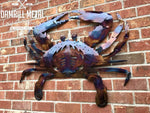 Metal Blue Crab Wall Art Crustacean Seafood - Damrill Metal Sculpture