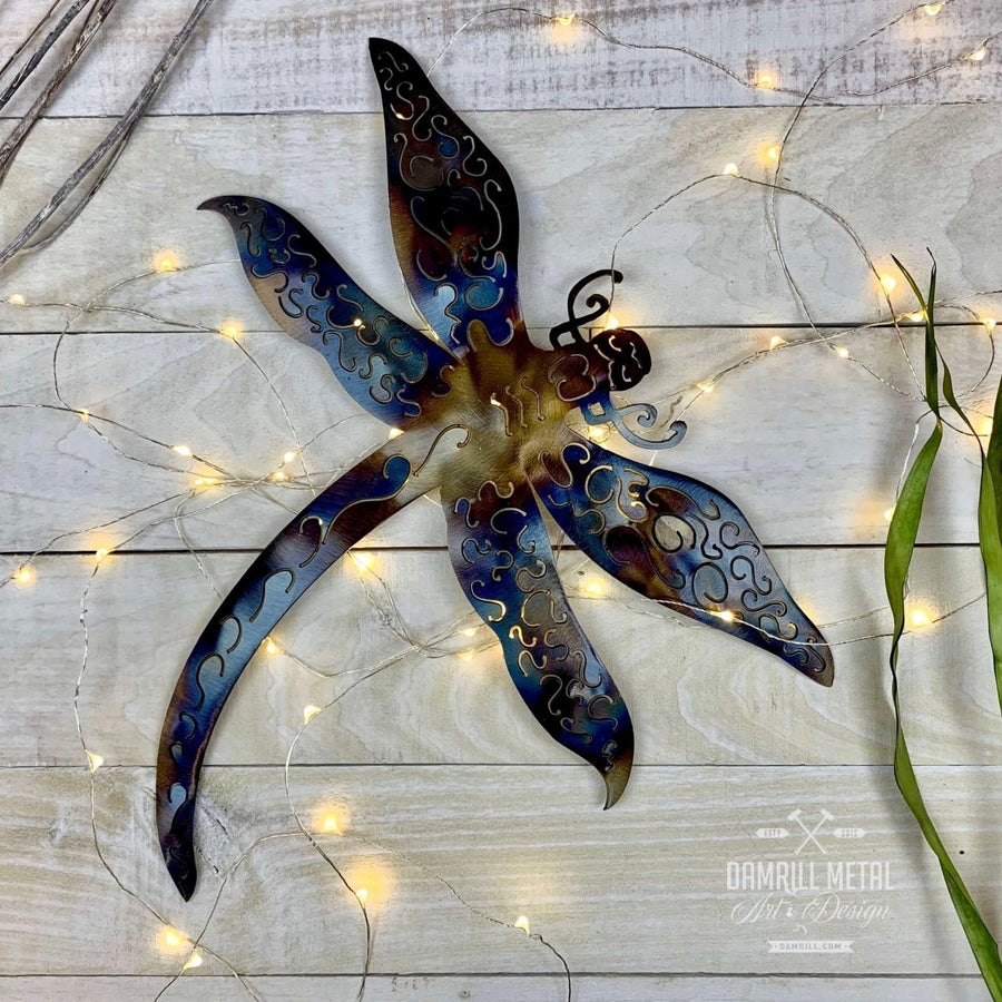 Metal Dragonfly Art Hand Crafted - Damrill Metal Sculpture