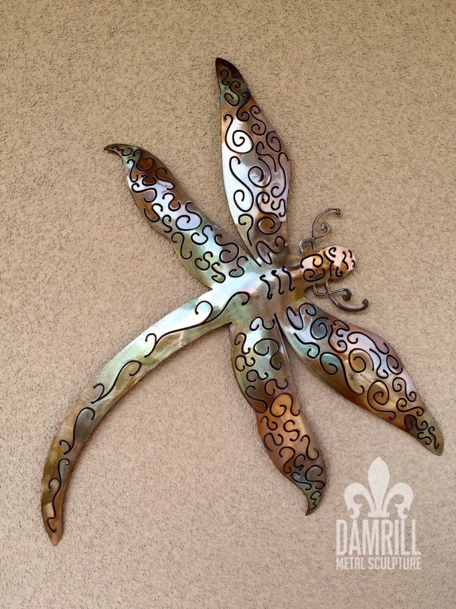 Metal Dragonfly Art Hand Crafted - Damrill Metal Sculpture