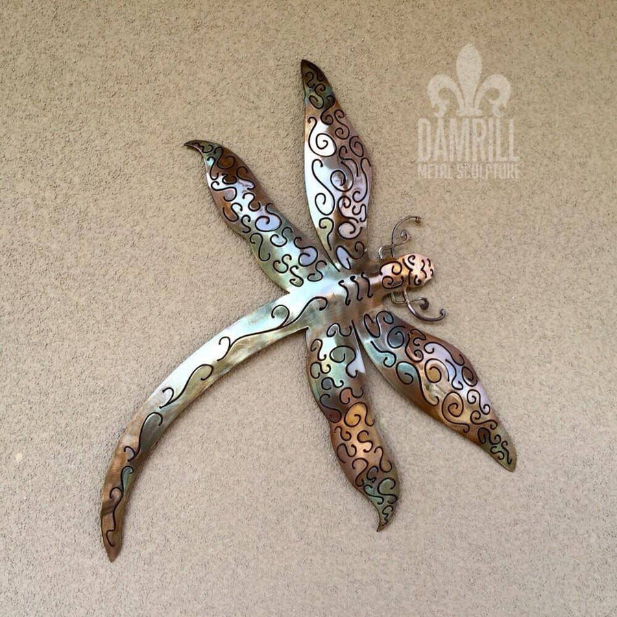 Metal Dragonfly Art Hand Crafted - Damrill Metal Sculpture