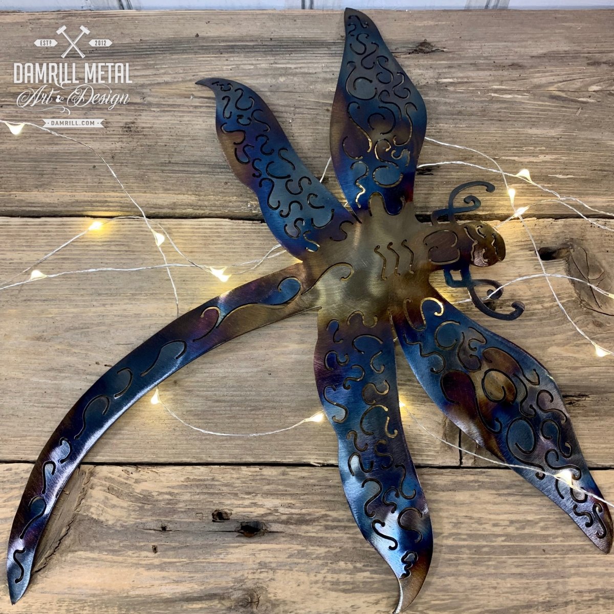 Metal Dragonfly Art Hand Crafted - Damrill Metal Sculpture