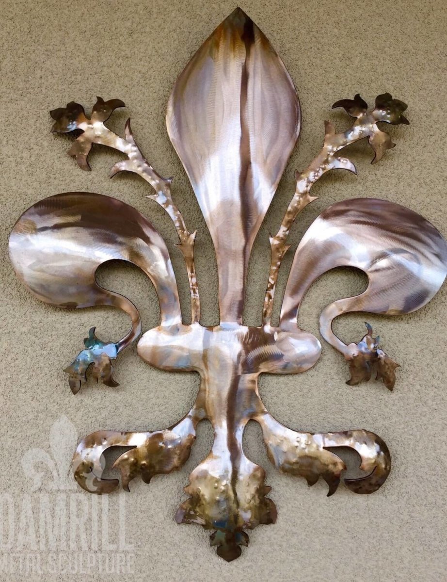 Metal Italian Fleur De Lis Wall Decor home - Damrill Metal Sculpture