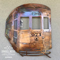 New Orleans Streetcar Copper Finish Metal Art Trolly St Charles - Damrill Metal Sculpture