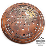 New Orleans Water Meter Cover Meter Box Metal Art - Damrill Metal Sculpture