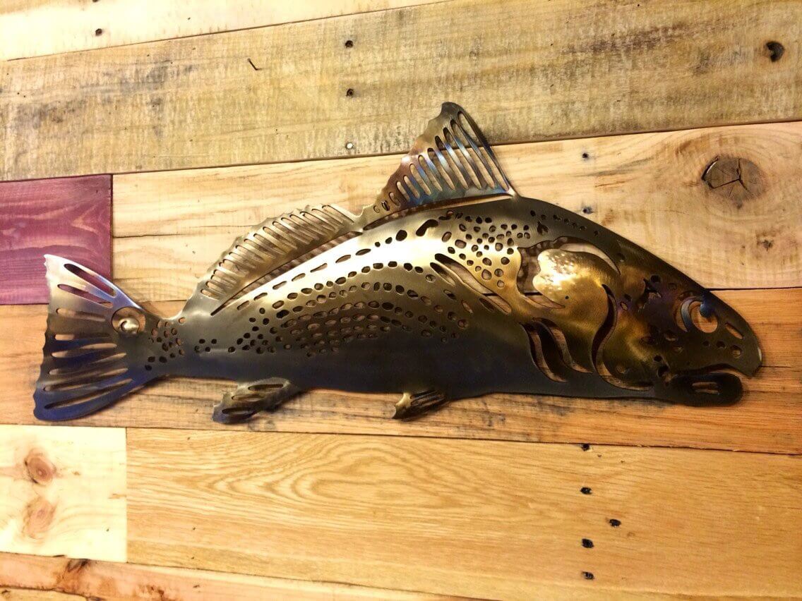 Red Fish Metal Art Damrill Art & Design