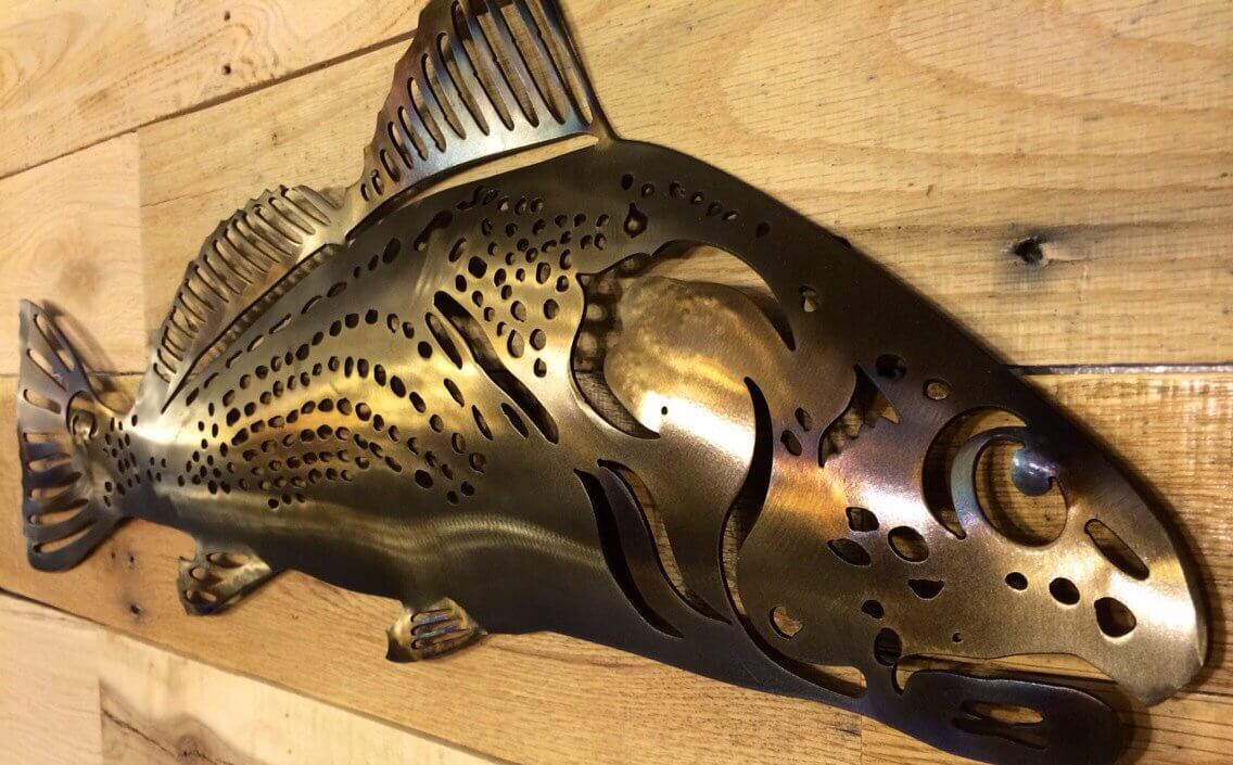 Red Fish Metal Art Damrill Art & Design