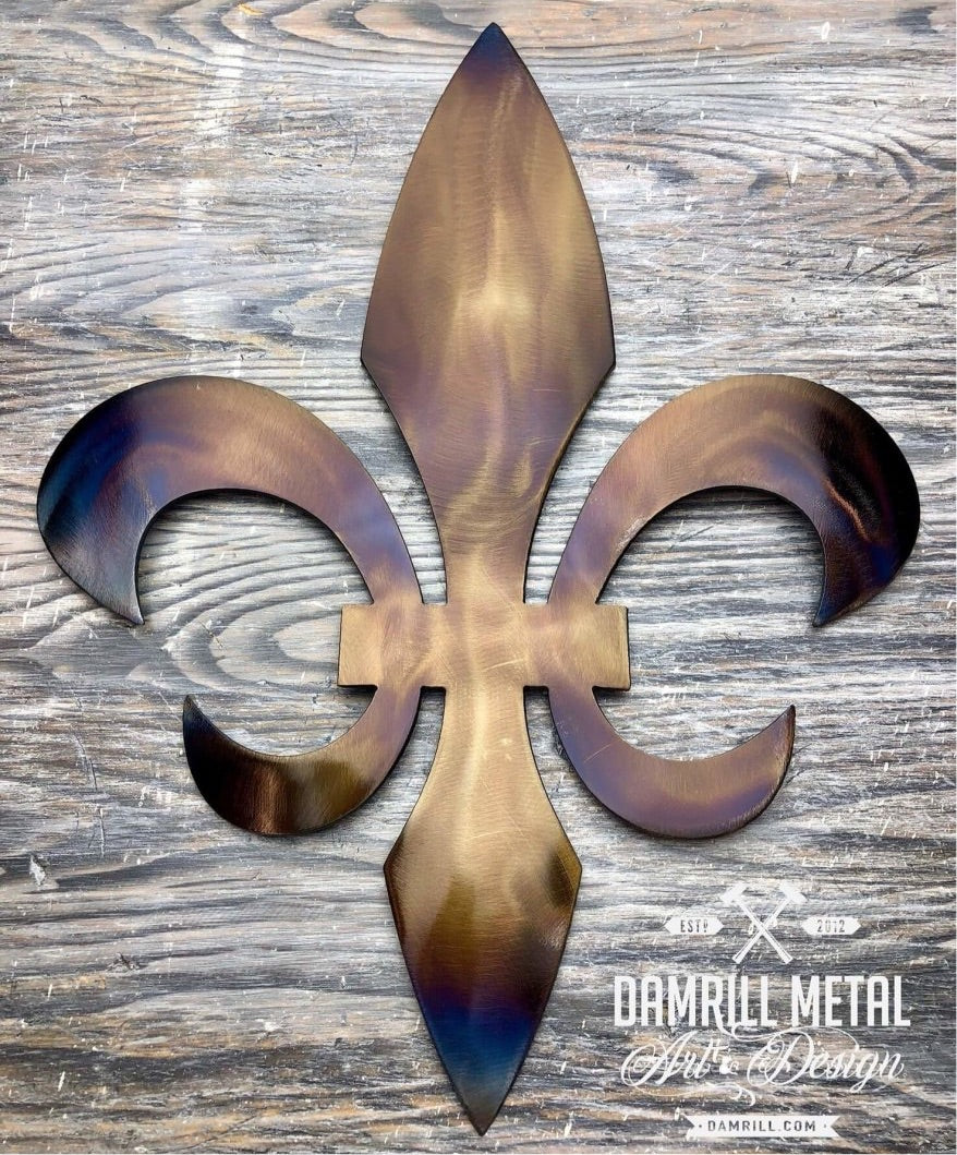 The Jefferson Fleur De Lis Art Wall Decor Home Romantic Decor Handcrafted - Damrill Metal Sculpture