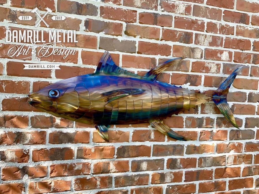 Yellowfin Tuna Metal Wall Art Man Cave Beach Decor Lake House Ocean Beach Decor Sculpture - Damrill Metal Sculpture